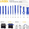 UTOOL Trim Removal Tool Kit Pro 18pcs for Auto Car Door Trim Panel Removal with Clip Fastener Remover Pliers and Radio Audio Stereo Removal Tools Blue