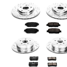 Power Stop K4072 Front & Rear Brake Kit with Drilled/Slotted Brake Rotors and Z23 Evolution Ceramic Brake Pads