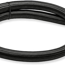 6AN AN-6 Stainless Steel/Nylon Braided Black Fuel Line by Foot for Oil/Water/Fluid/Air/Pump Gas Fittings