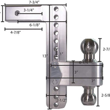 Weigh Safe LTB10-2, 10" Drop 180 Hitch w/ 2" Shank/Shaft, Adjustable Aluminum Trailer Hitch & Ball Mount, Stainless Steel Combo Ball (2" & 2-5/16") and a Double-pin Key Lock