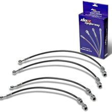 Replacement for Nissan Sentra Stainless Steel Hose Brake Line Set (Red) -Rear Disc B15