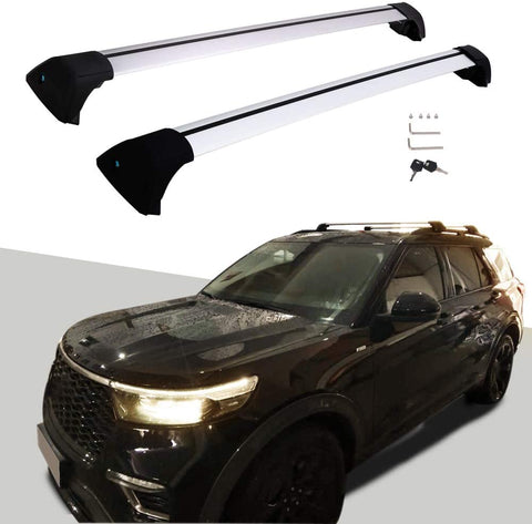 Snailfly Customized for 2020 2021 Ford Explorer Adjustable Cross Bars Roof Racks with Lock