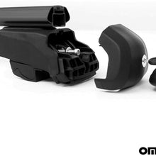 OMAC Automotive Exterior Accessories Roof Rack Crossbars | Aluminum Black Roof Top Cargo Racks | Luggage Ski Kayak Bike Carriers Set 2 Pcs | Fits Volkswagen Atlas Cross Sport 2020-2021