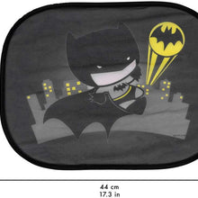 (2 Pack) Cute Chibi Batman Side Car Window Sun Shade - 17"x13" Licensed DC Comics Superhero Cling Sunshade for Glare-UV Ray Protection for You and Your Child Baby–Universal Fit for Car Sedan Truck SUV