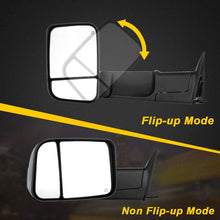 OCPTY Towing Mirrors with Power Heated Left Right Side Tow Mirrors Compatible with 1998-2001 for Dodge Ram 1500/2500/3500 Truck with Black housing