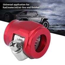 Universal Car Oil Fuel Hose End Clamp Finisher, Aluminum Car Oil Fuel Hose Finisher Water Line Clip Hose Connectors(AN4 12mm Red)