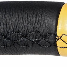 Circuit Performance CP330 Steering Wheel Black Center Black Leather and Yellow Stripe 350mm Deep Dish