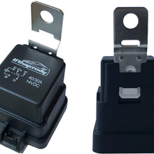 5 PACK 40/30 AMP 12 V DC Waterproof Relay and Harness - Heavy Duty 12 AWG Tinned Copper Wires, 5-PIN SPDT Bosch Style Automotive Relay