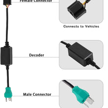 H4 9003 HB2 Anti Flicker Harness, YEEGO LED Canbus Error Free Resistor Decoder Adapter Flash Warning Canceller For Jeep Wrangler JK TJ LJ Headlights(2PCS Anti Flicker)