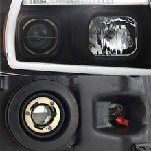 For 2004-2008 Ford F150 Full LED Daytime Running Lamp Bar Projector Headlights Black Housing Clear Lens Full Set