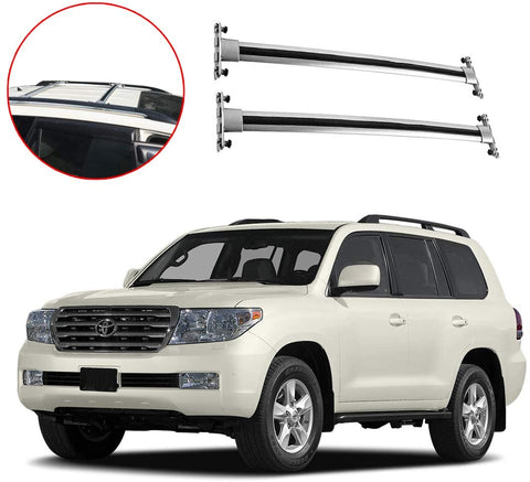 ROKEXUS Roof Rack Crossbars fits 2008-2020 Toyota Land Cruiser FJ200 LC200 Aluminum Roof Rail Cross Bars Silver