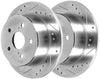 AutoShack PR65161DSZPR Rear Drilled and Slotted Brake Rotor Pair Silver