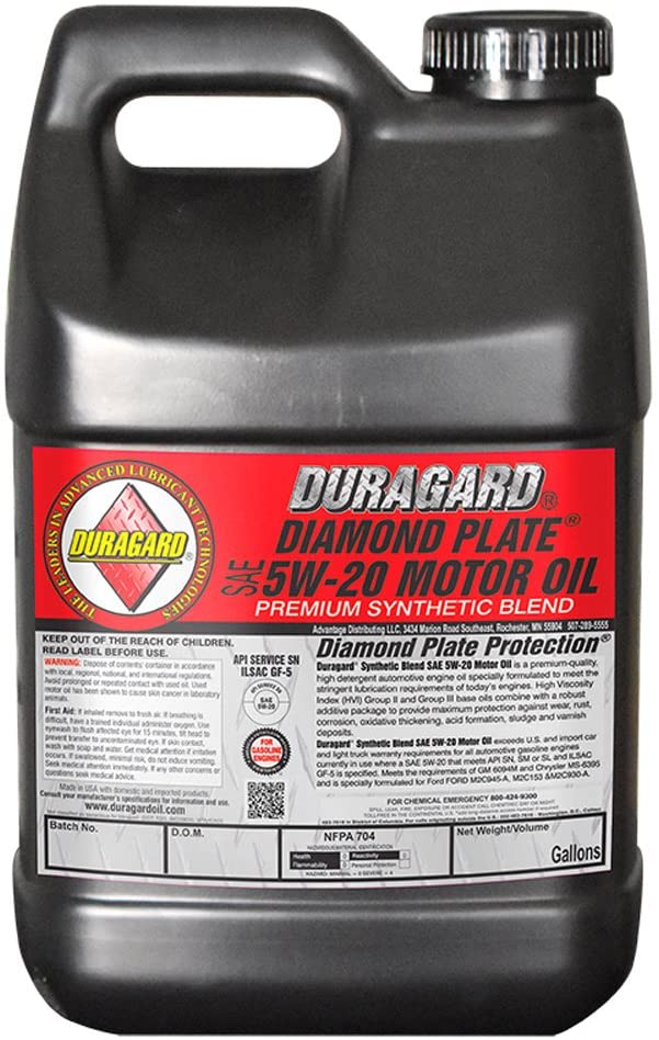 Duragard Diamond Plate Synthetic Blend 5w20 Engine Oil - 2.5 Gallon Jug