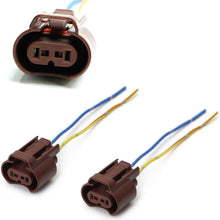 iJDMTOY (2) OEM 9006 HB4 Female Adapters Wiring Harness Sockets w/ 4-Inch Wire Pigtails For Headlights or Fog Lights Use