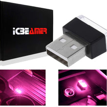 ICBEAMER 1 pc Blue Color Universal USB Interface Plug-in Miniature Night Light LED Car Interior Trunk Ambient Atmosphere