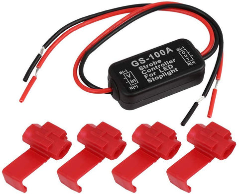 X AUTOHAUX LED Stop Light Anti Flicker Flash Module Controller with Wire Free Caliper