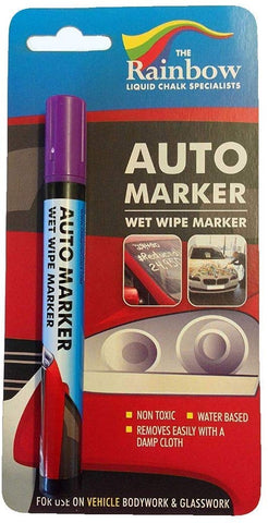 Car Paint Marker Pens Auto Writer Purple Violet - All Surfaces, Windows, Glass, Tire, Metal - Any Automobile, Truck or Bicycle, Water Based Wet Erase Removable Markers Pen