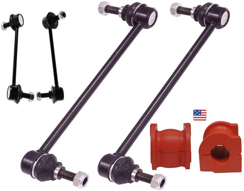 Suspension Dudes 6PC Front/Rear Stabilizer Bar Links + Front Bushings FITS 2003-2008 Honda Pilot / 2003-2006 Acura MDX