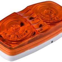 2PCS Amber 4" Side Fender Marker Light - 10 LED Clearance Double Bubble Bullseye Light Trailer -12V Universal -Facaimo