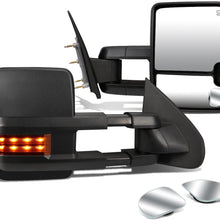 Replacement for Silverado/Sierra K2XX Heated Power Smoked Signal Extendable Towing Side+Corner Blind Spot Mirror