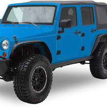 YITAMOTOR Steel Fender Flares Kit Compatible for 2007-2018 Jeep Wrangler Unlimited JK (2/4 Doors), Heavy-duty Off Road Style Front Rear Flat, 4 Pack