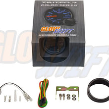 GlowShift Tinted 7 Color 300 F Oil Temperature Gauge Kit - Includes Electronic Sensor - Black Dial - Smoked Lens - for Car & Truck - 2-1/16" 52mm