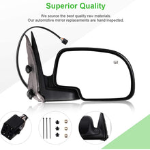 SCITOO Door Mirrors Left and Right Side Fit 2002 for Chevy Avalanche/Suburban 1500/2500/Tahoe for GMC Yukon XL 1500/2500/Yukon with Power Heated Manual Folding- Pair