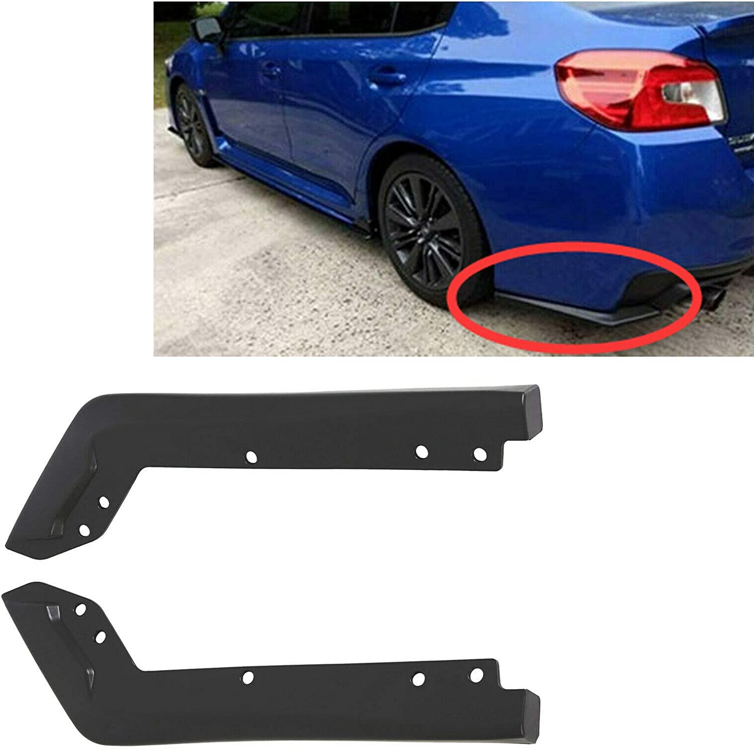 ECOTRIC Rear Spat Bumper Valance Lip Spoiler OE Style Polyurethane for 2015-2019 WRX STI