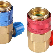 IROCH R134A Adapter,Air Conditioning Manifold Freon,R134A Quick Connectors,R134a System Port QC15 AC Quick Connector Adapter HVAC Coupler Car Auto Air-Conditioning