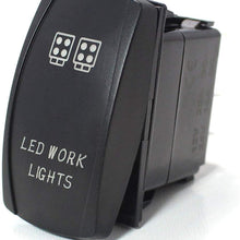iJDMTOY (1) 3-Inch Cube LED Work Lights 5-Pin SPST ON/OFF Blue LED Indicator Rocker Switch For Car Truck 4x4 Jeep Boat For Work Lights, Fog Lights, Daytime Running Lamps, etc