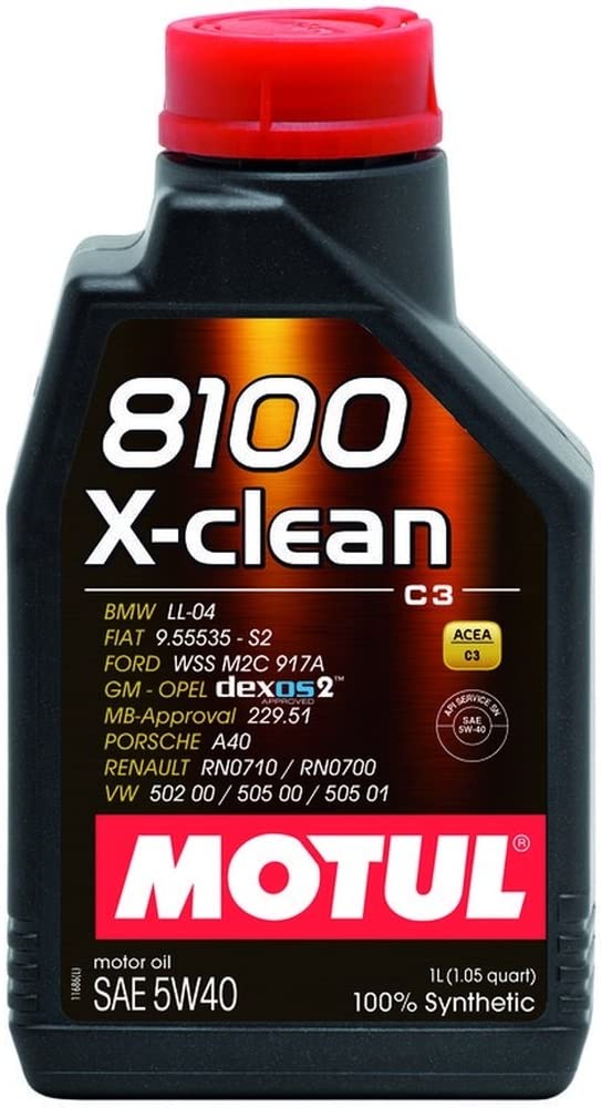 Motul 102786-12PK 8100 X-Clean 5W40 12X1L, 33.81 Fluid_Ounces, 12 Pack