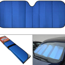 Motor Trend AS-312-BL Blue Front Windshield Shade-Jumbo Accordion Folding Auto Sunshade for Car Truck SUV-Blocks UV Rays Sun Visor Protector-Keeps Your Vehicle Cool-66 x 27 Inch