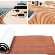 Hlyjoon EVA Boat Mat 90x240cm Marine Flooring Mat Anti-Slip Self-Adhesive Decking Strips Roll for Boat Yacht