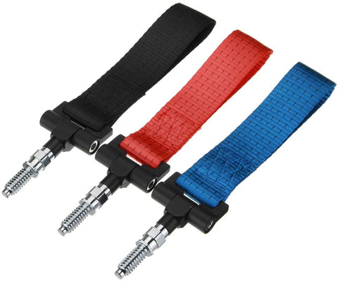 Graven Nylon Track Racing Style Tow Hook Strap Car Hook for BMW 1 3 5 6 X5 X6 Red Blue Black - (Color: Black)