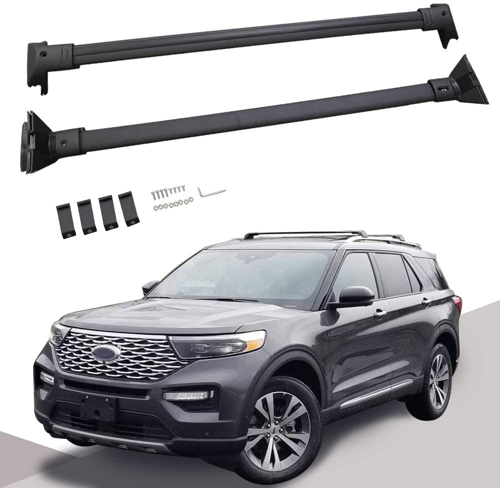 Snailfly Crossbars Fit for 2020 2021 Ford Explorer Black Roof Rack Rails Cross Bars