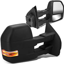 Power Heated LED Turn Signal Tow Mirrors with Puddle Light Replacement for Ford F-150 15-18 (22-Pins), Driver and Passenger Side, Black