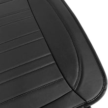 Motor Trend Black Universal Car Seat Cushions, Front Seat 2-Pack – Padded Luxury Cover with Non-Slip Bottom & Storage Pockets, Faux Leather Cushion Cover for Car Truck Van and SUV
