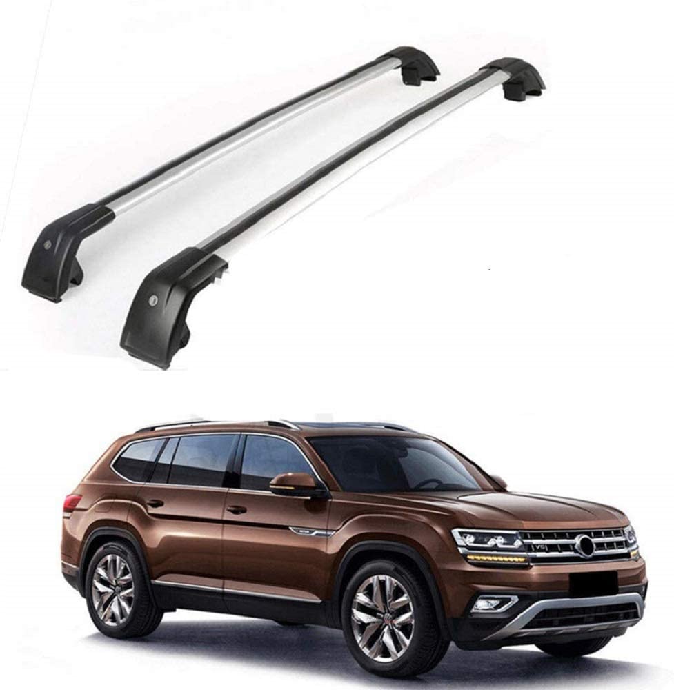 MotorFansClub Roof Rack Cross Bars Fit for Compatible with Volkswagen Atlas 2018-2019 Crossbars Luggage Rack Top Cargo Rack Aluminum