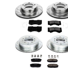 Power Stop K4117 Front & Rear Brake Kit with Drilled/Slotted Brake Rotors and Z23 Evolution Ceramic Brake Pads