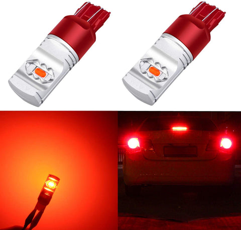 Alla Lighting 3800lm ETI 56-SMD Xtreme Super Bright T20 7440 7443 Red LED Bulbs High Power LED 7443 Bulbs 7441 7444 W21W LED Turn Signal Brake Stop Tail Light