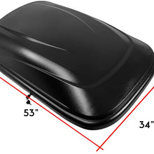 Waterproof Vehicle Roof Top Mount Travel Storage Box Cargo Carrier w/Lock + Keys 53" L x 34" W x 15" H