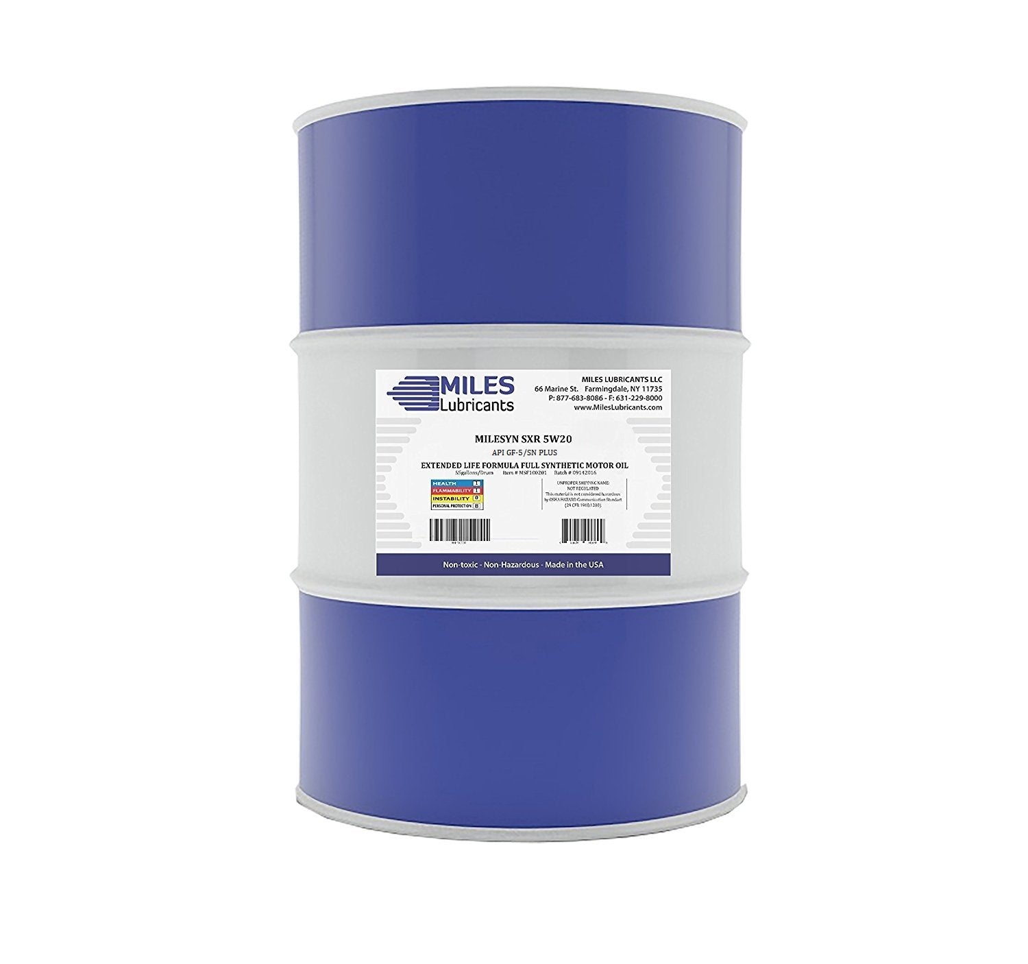 Milesyn SXR 5W20 API GF-5/SN Plus, Full Synthetic Motor Oil 55 Gallon Drum