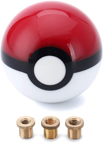 Pokeball Gear Shift Knob for 4 5 6 Speed 2.15 Inches for Most Car Models with Adapters