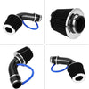 Qiilu 76mm 3 Inch Universal Car Cold Air Intake Filter Aluminum Induction Hose Pipe Kit (Black)