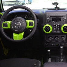 E-cowlboy 18 PCS Full Set Interior Decoration Trim Kit,Interior Door Handle Cover Trim,Air Conditioning Vent Cover Trim, Copilot Handle Cover Trim for Jeep Wrangler JK JKU 2011-2018 4-Door