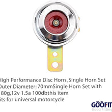 GOOFIT 12V Brushed Chrome Universal Mini Horn for Motorcycles ATV Scooter