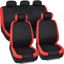 BDK OS-332-RD_AMCAC Venice Series Car Seat Covers for Auto - Red Stripes on Flat Black Cloth - Split Bench Function, Original Cover Protection