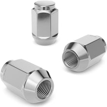 20pcs Silver Chrome Bulge Lug Nuts (Metric 12x1.25 Threads, 1.4 inch length) Conical Cone Taper Acorn Seat Closed End - Compatible with Nissan Infiniti Subaru and More - Installs with 19mm Hex Socket