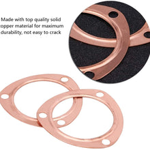 Qiilu 2pcs 3 inch Copper Seal Collector Gasket Exhaust Header Collector Gasket Reusable for SBC BBC 302 350 454 383