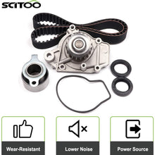 Scitoo Timing Belt Water Pump Tensioner Kit Automotive Replacement Timing Parts Belt Sets Fits 1988-1991 Honda CIVIC DX LX BASE 1.5L L4 16V SOHC D15B2